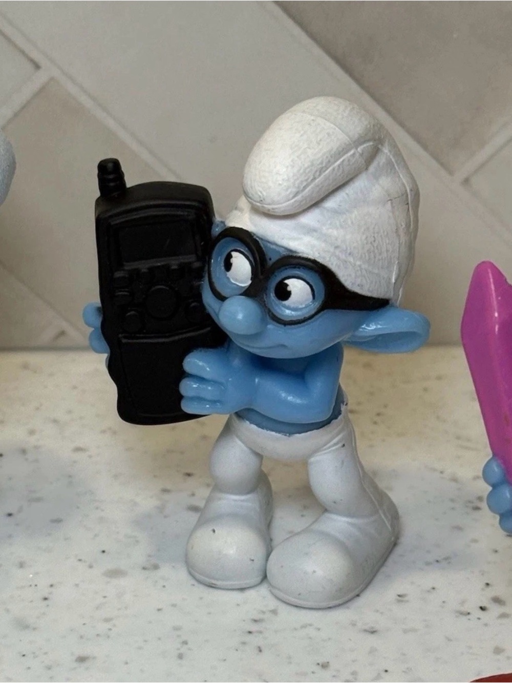 Vintage 2011 Peyo Smurfs 3" Figures Lot of 4 McDonalds Brainy Papa Smurf Hefty - Picture 4 of 8
